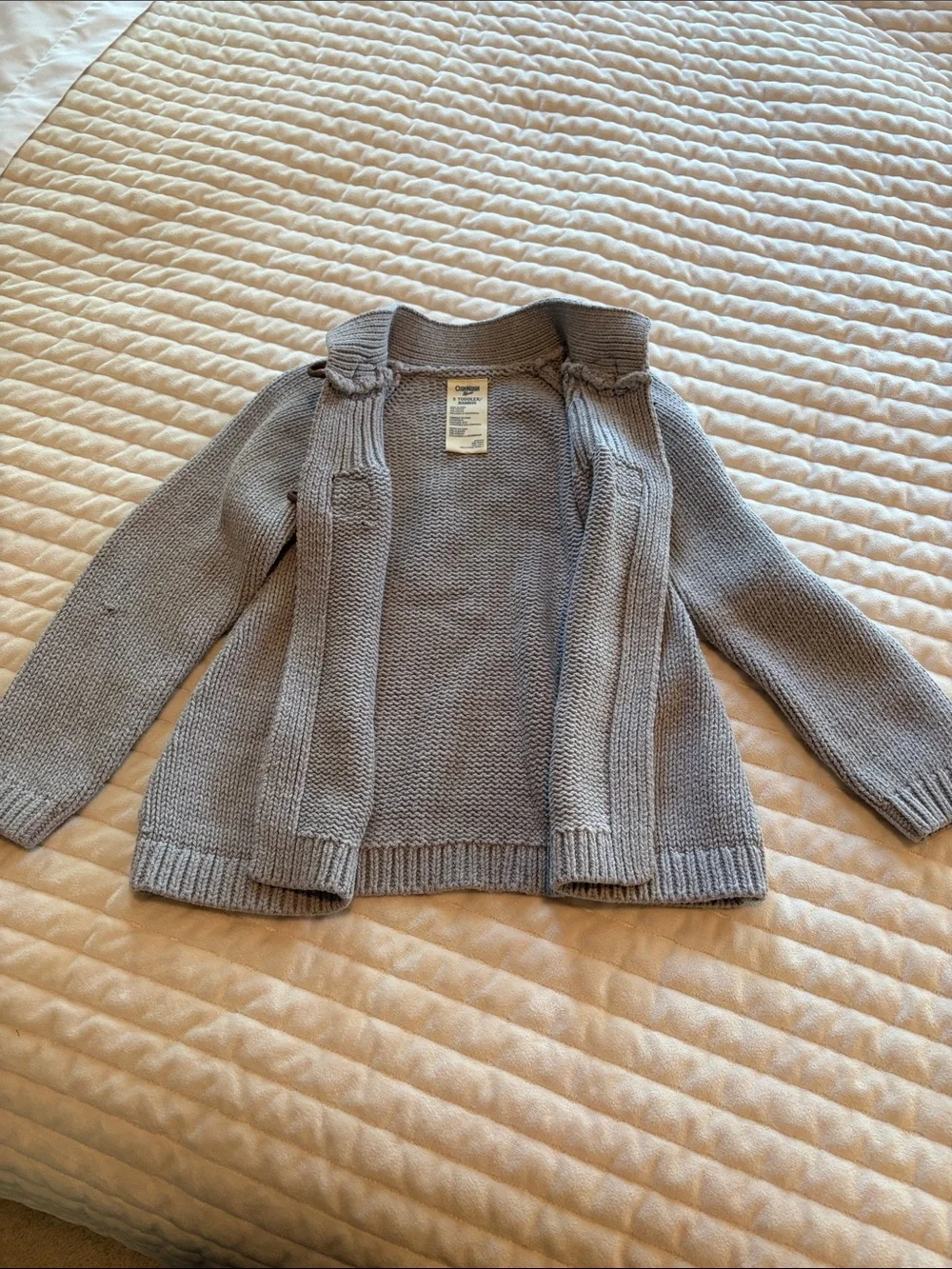 Oshkosh Cozy Light Gray Toggle Knit Sweater